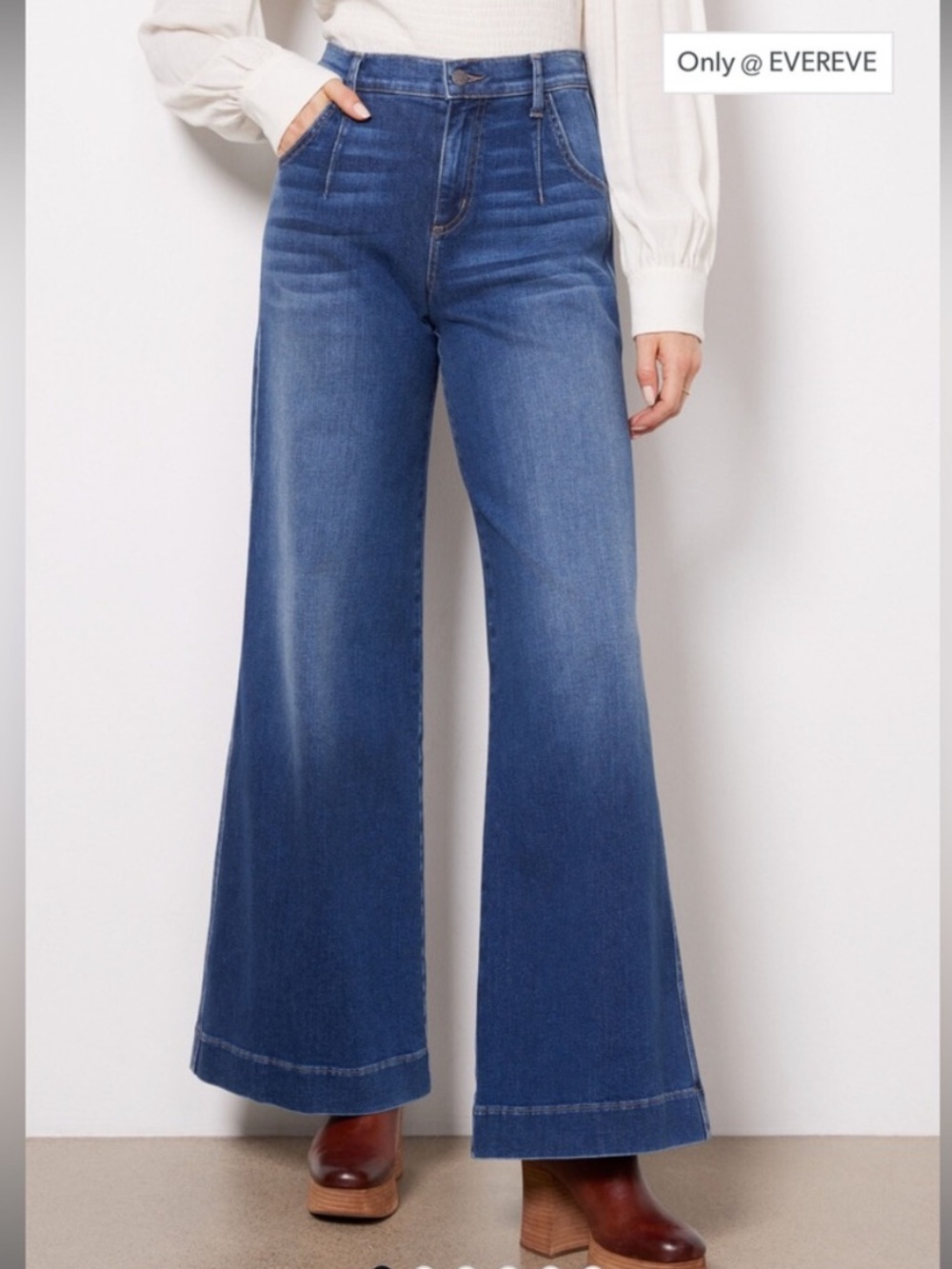 Evereve Faux Pleat Trouser High Rise Wide  Leg Size 29